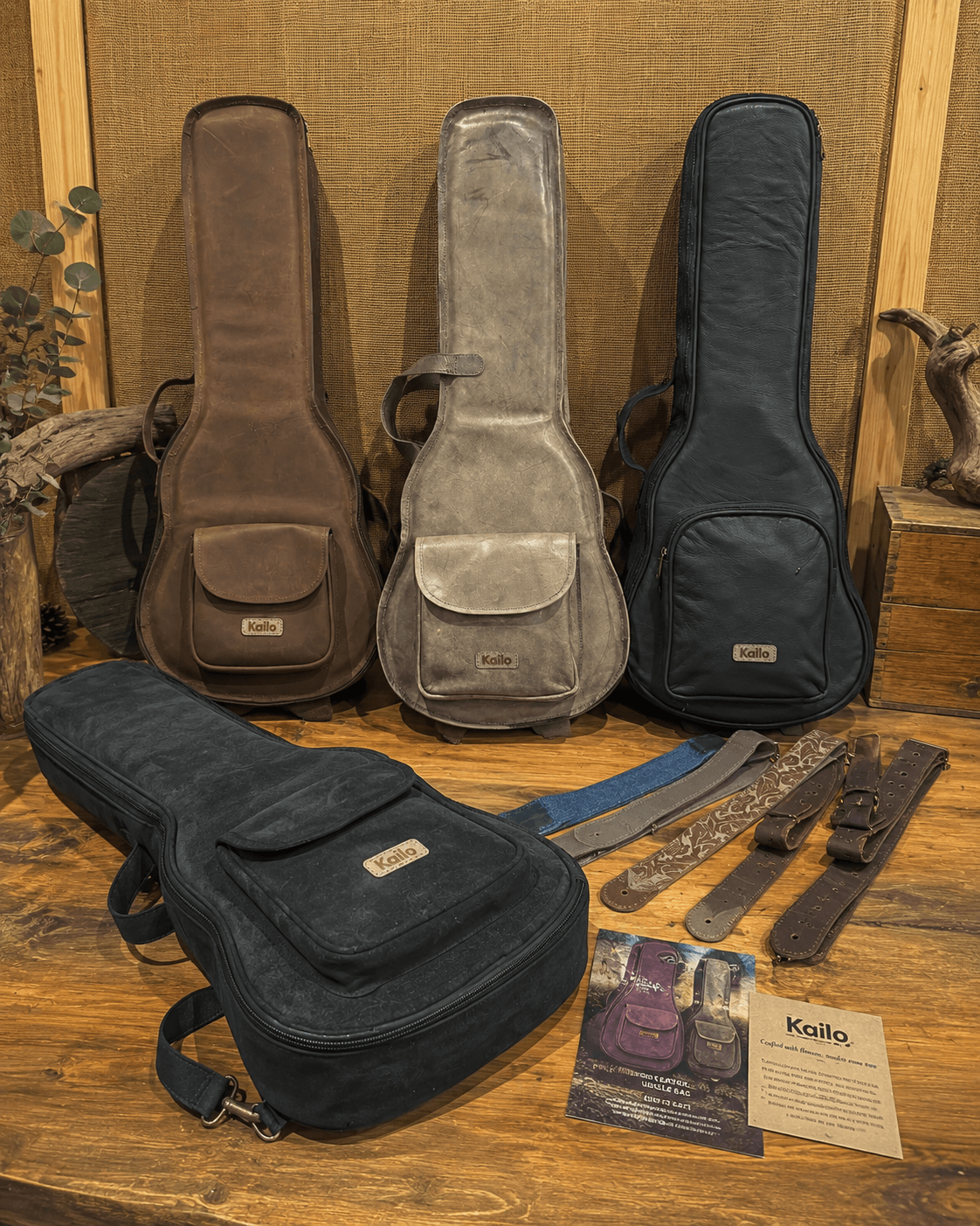Leather Ukulele Bag — Stone