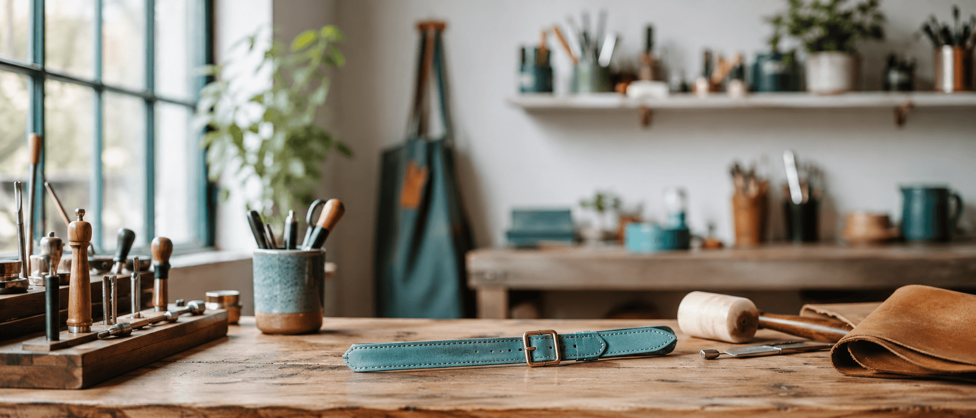 The Kailo workshop bench in window light