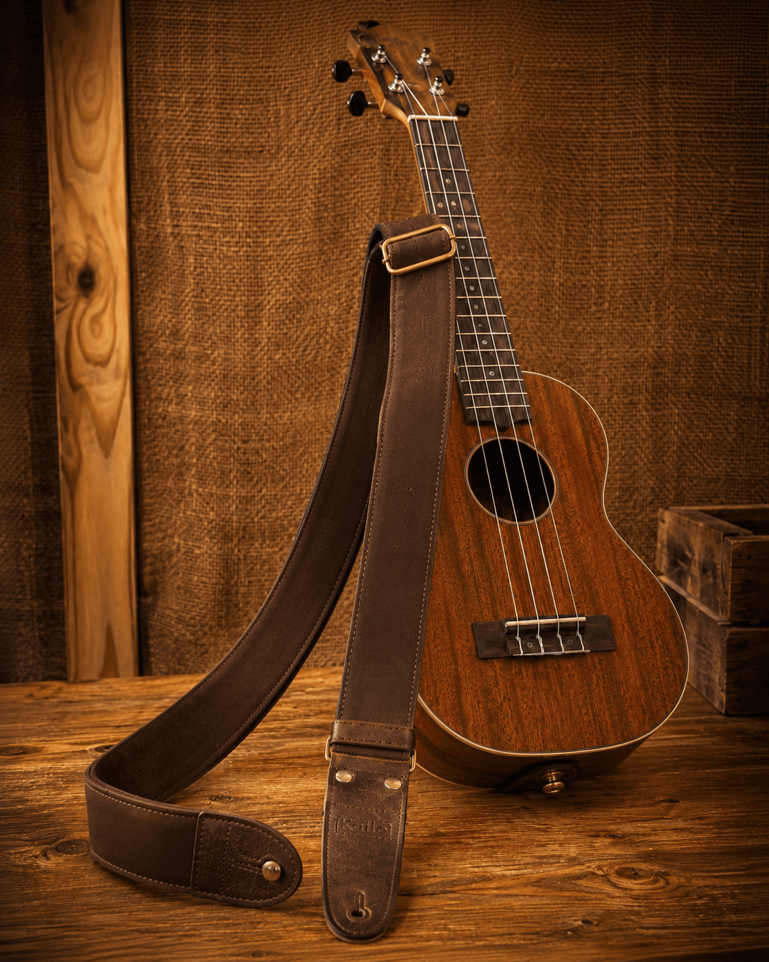 Hand-Stitched Leather Ukulele Strap